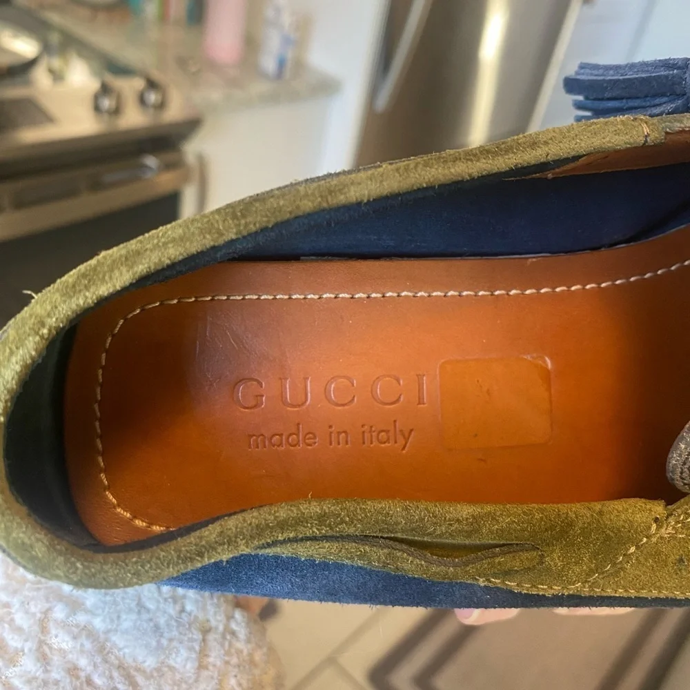 Gucci Suede Tassel Driving Loafers Men’s 7G Made in Italy